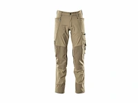 Mascotte broek met kniezakken, stretchstof broek maat 52 licht kaki