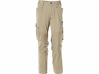 Mascotte broek met kniezakken, stretchstof broek maat 52 licht kaki - afbeelding 2 van  2