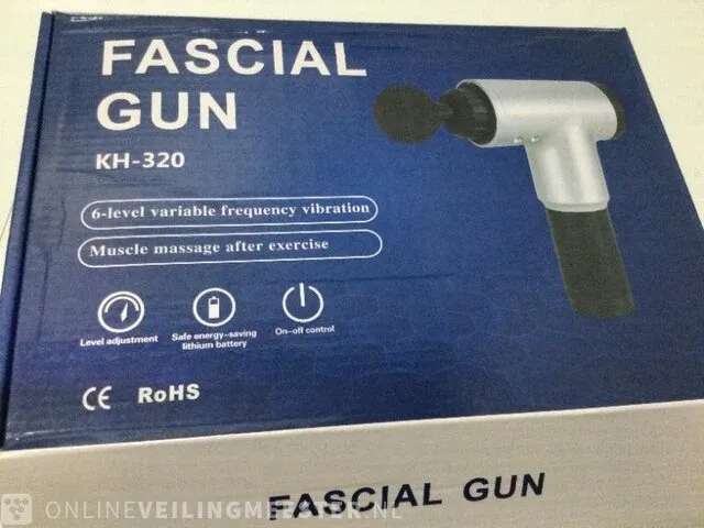 Massage gun rohs, kh-320, zwart/zilver - afbeelding 1 van  3