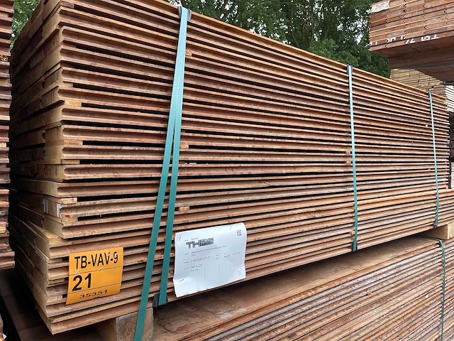 Massaranduba damwand- / paardenbox profiel 2000x145x28mm (133x) - afbeelding 2 van  3