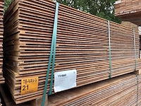 Massaranduba damwand- / paardenbox profiel 2000x145x28mm (133x) - afbeelding 2 van  3
