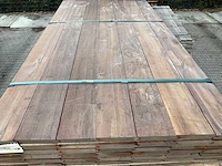 Massaranduba damwand- / paardenbox profiel 2000x145x28mm (63x) - afbeelding 1 van  3