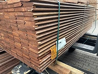 Massaranduba damwand- / paardenbox profiel 2500x145x28mm (60x) - afbeelding 2 van  3
