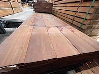 Massaranduba damwand- /paardenboxprofiel 2500x200x28mm (45x) - afbeelding 1 van  4
