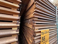 Massaranduba damwand- /paardenboxprofiel 2500x200x28mm (45x) - afbeelding 3 van  4