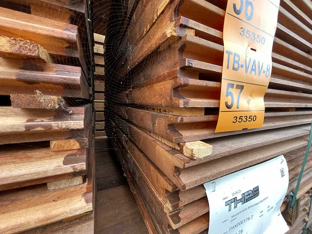 Massaranduba damwand- /paardenboxprofiel 2500x200x28mm (45x) - afbeelding 4 van  4