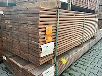 Massaranduba damwand -/paardenboxprofiel 2500x200x28mm (45x) - afbeelding 4 van  4