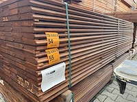 Massaranduba damwand- /paardenboxprofiel 3000x145x28mm (66x) - afbeelding 2 van  3