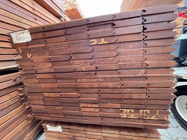 Massaranduba damwand- /paardenboxprofiel 3000x145x28mm (66x) - afbeelding 3 van  3