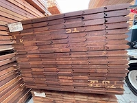 Massaranduba damwand- /paardenboxprofiel 3000x145x28mm (66x) - afbeelding 3 van  3
