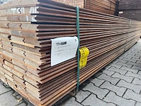 Massaranduba damwand- /paardenboxprofiel 4000x145x28mm (50x) - afbeelding 2 van  3