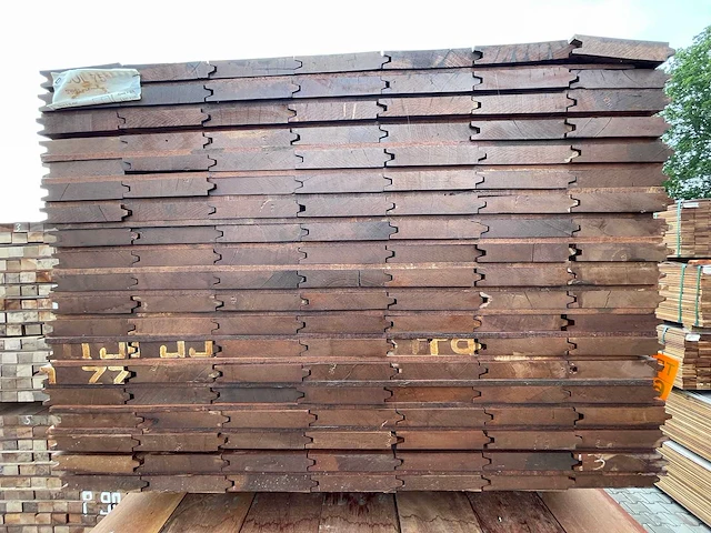 Massaranduba damwand 2500x145x28mm (133x) - afbeelding 3 van  3