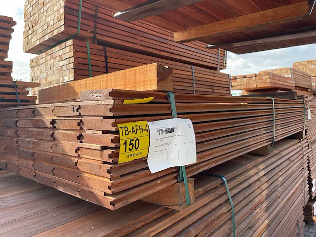 Massaranduba damwand 2500x145x28mm (51x) - afbeelding 2 van  3