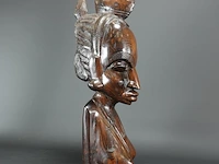 Massief ebben?houten afrikaanse buste - afbeelding 4 van  5