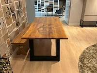 Massief eiken eetkamertafel 210x100 cm - afbeelding 2 van  3