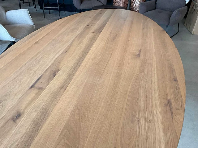 Massief eiken ovale eetkamertafel - afbeelding 3 van  5