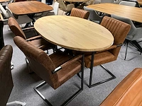 Massief eiken ovale eetkamertafel - afbeelding 2 van  9
