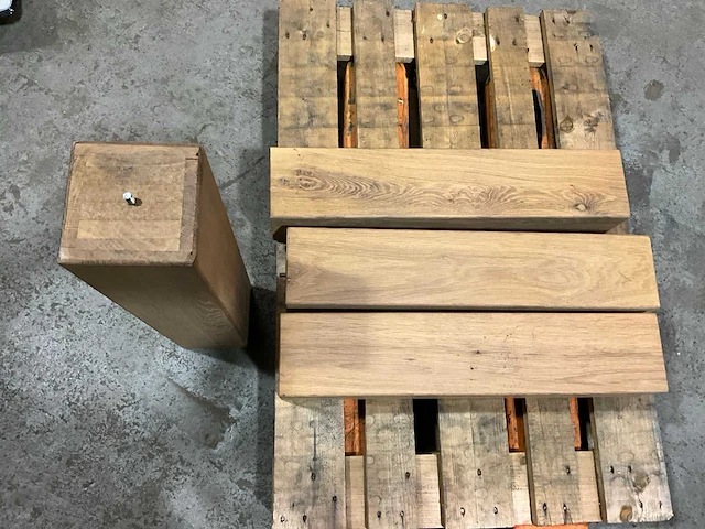 Massief eiken tafelpoot 72x15x15cm (4x) - afbeelding 1 van  3