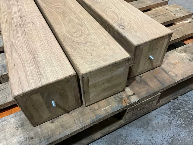 Massief eiken tafelpoot 72x15x15cm (4x) - afbeelding 2 van  3