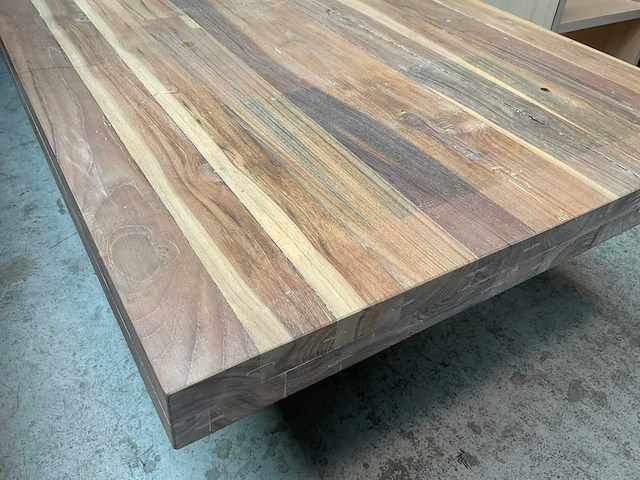 Massief houten eetkamertafel 210x90 cm - afbeelding 4 van  9