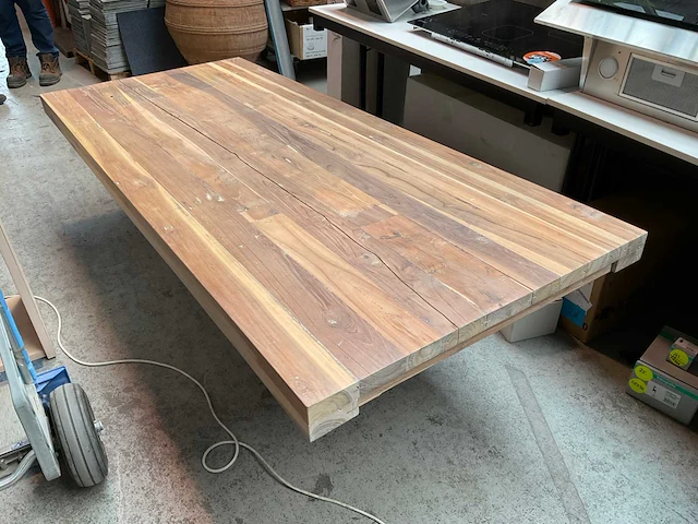 Massief houten eetkamertafel 210x90 cm - afbeelding 5 van  9