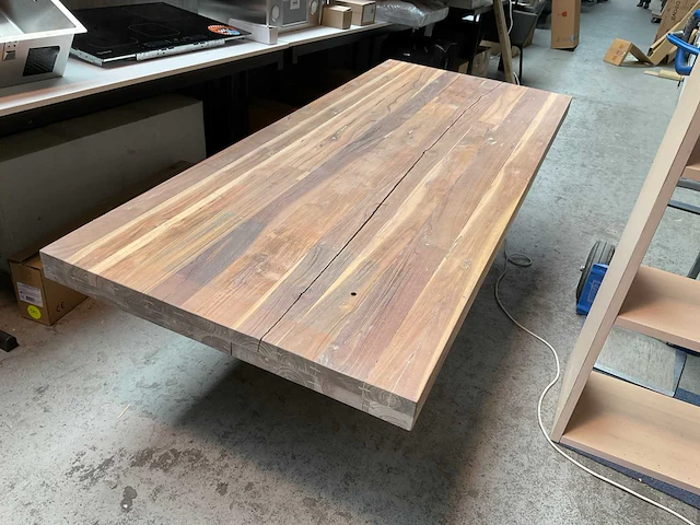 Massief houten eetkamertafel 210x90 cm - afbeelding 7 van  9