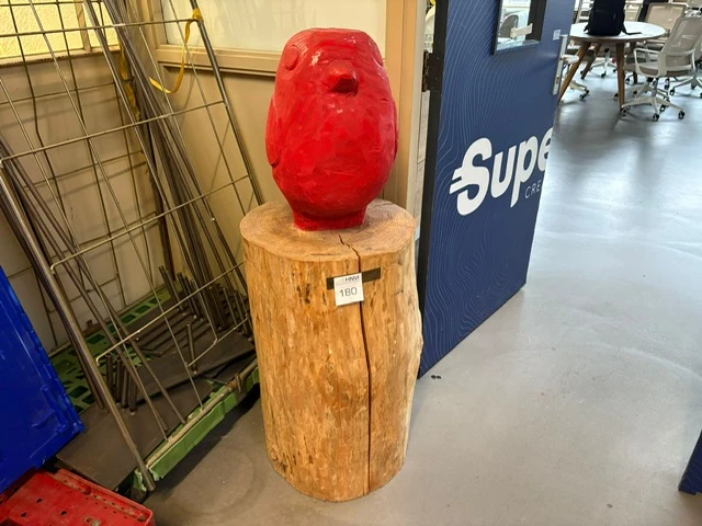 Massief houten kunstwerk. hoogte ca. 120 cm. - afbeelding 1 van  3