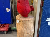 Massief houten kunstwerk. hoogte ca. 120 cm. - afbeelding 2 van  3