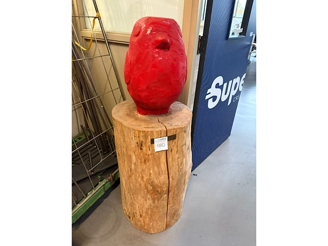 Massief houten kunstwerk. hoogte ca. 120 cm. - afbeelding 3 van  3