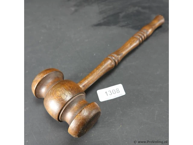 Massief houten voorzitters/veiling hamer - afbeelding 2 van  5