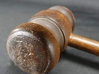 Massief houten voorzitters/veiling hamer - afbeelding 4 van  5