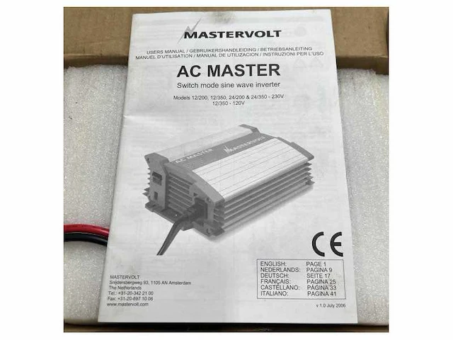 Mastervolt ac master 12v - 200w sinus inverter - 28010200 - afbeelding 2 van  5