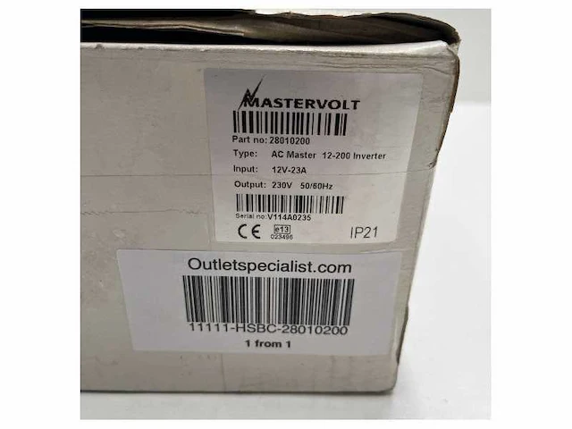 Mastervolt ac master 12v - 200w sinus inverter - 28010200 - afbeelding 4 van  5