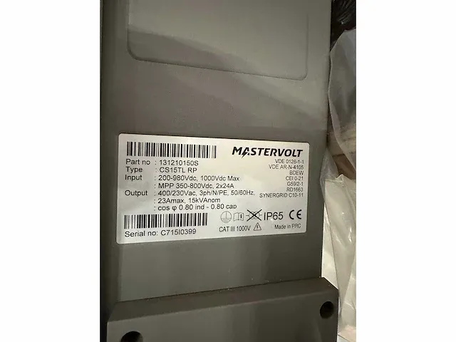 Mastervolt sunmaster cs15tl rp omvormer (17 kw dc) - afbeelding 6 van  8