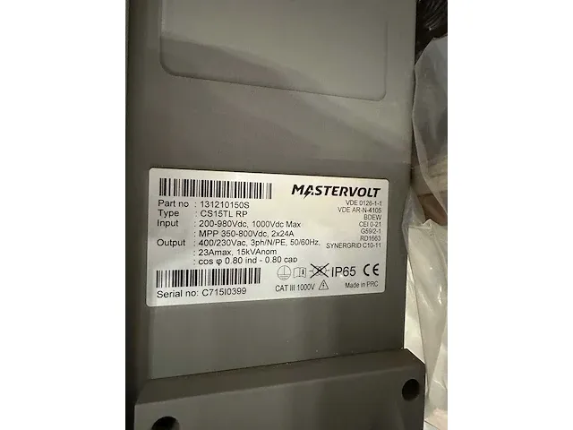 Mastervolt sunmaster cs15tl rp omvormer (22 kw dc) - afbeelding 6 van  8