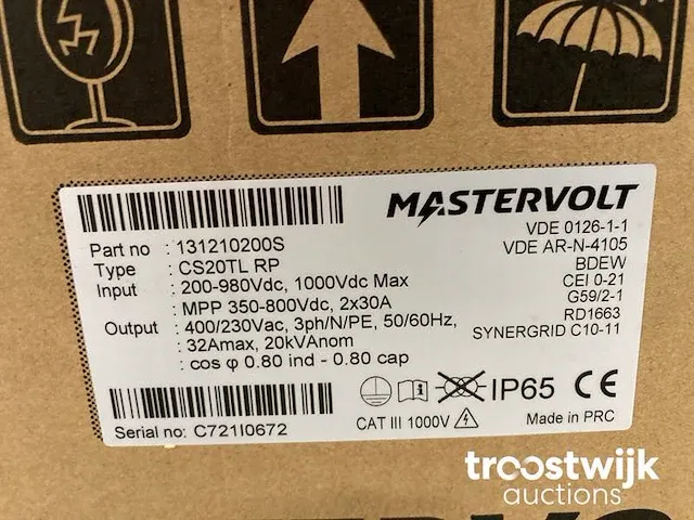 Mastervolt sunmaster cs20tl rp omvormer (22 kw dc) - afbeelding 2 van  11