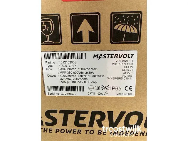 Mastervolt sunmaster cs20tl rp omvormer (22 kw dc) - afbeelding 6 van  11