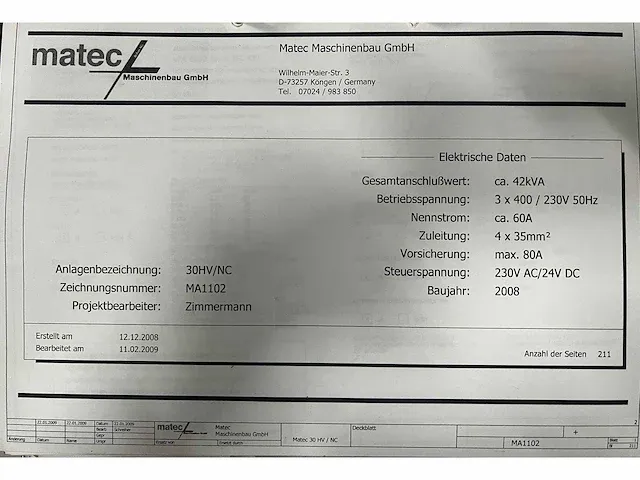 Matec 30 hv cnc bewerkingscentrum - afbeelding 10 van  20