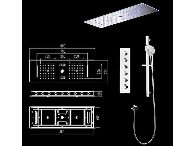 Mawialux - 5-in-1 doucheset met bluetooth - chroom - afbeelding 2 van  13