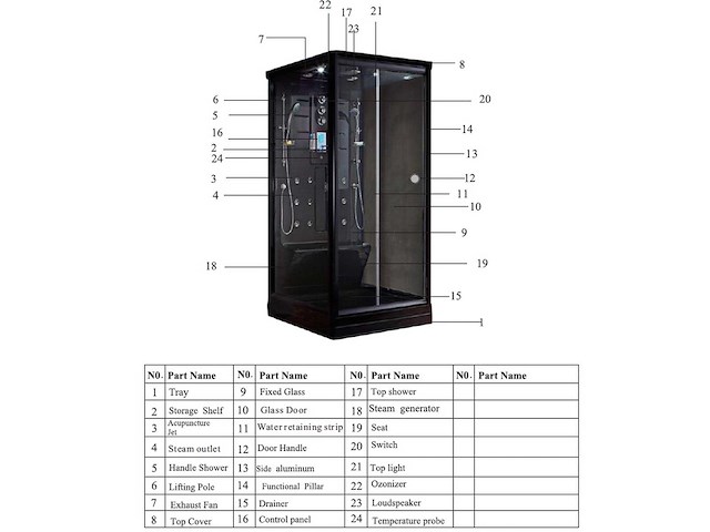 Mawialux 2-persoons stoomcabine - lonzo - zwart - afbeelding 2 van  11