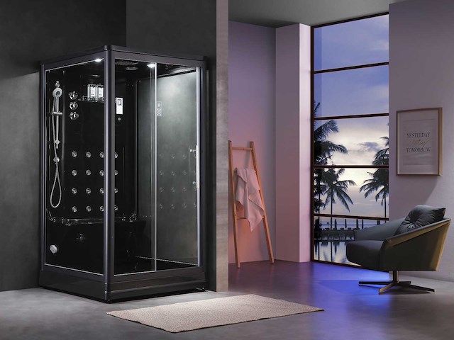 Mawialux 2-persoons stoomcabine - lonzo - zwart - afbeelding 1 van  11