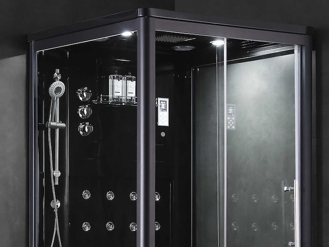 Mawialux 2-persoons stoomcabine - lonzo - zwart - afbeelding 4 van  11