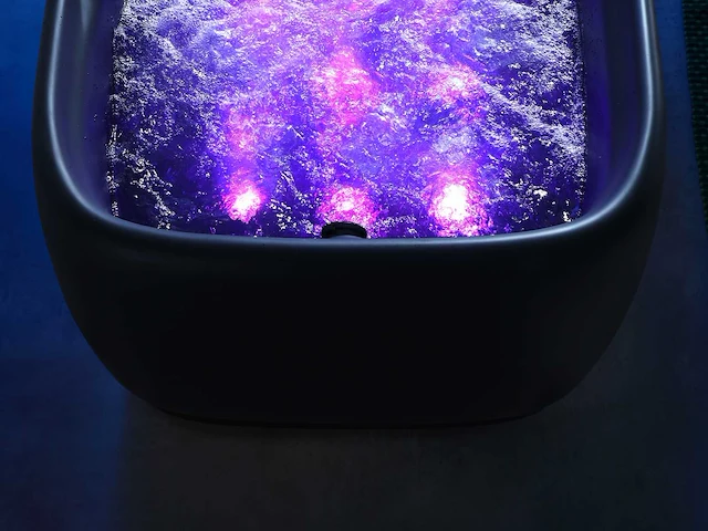 Mawialux 2-persoons vrijstaand massagebad mat zwart met bluetooth - afbeelding 9 van  10