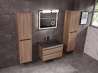 Mawialux badkamermeubel 1-persoons 80cm bruin eiken met hangkast - afbeelding 2 van  18