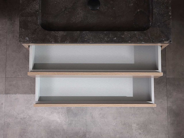 Mawialux badkamermeubel 1-persoons 80cm bruin eiken met hangkast - afbeelding 6 van  18