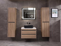 Mawialux badkamermeubel 1-persoons 80cm bruin eiken met hangkast - afbeelding 17 van  18