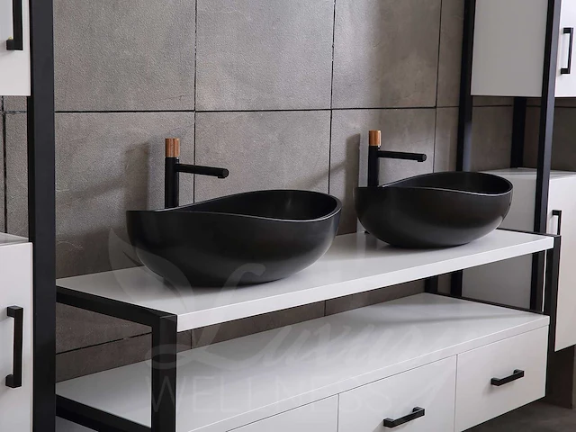 Mawialux badkamermeubel 150cm met 2 hangkasten - mat wit - afbeelding 9 van  30