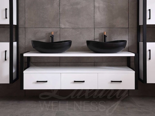 Mawialux badkamermeubel 150cm met 2 hangkasten - mat wit - afbeelding 11 van  30