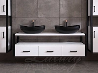 Mawialux badkamermeubel 150cm met 2 hangkasten - mat wit - afbeelding 11 van  30