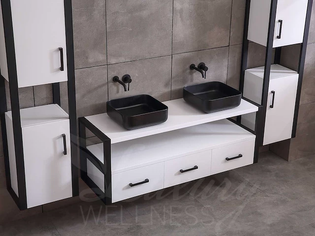 Mawialux badkamermeubel 150cm met 2 hangkasten - mat wit - afbeelding 23 van  30